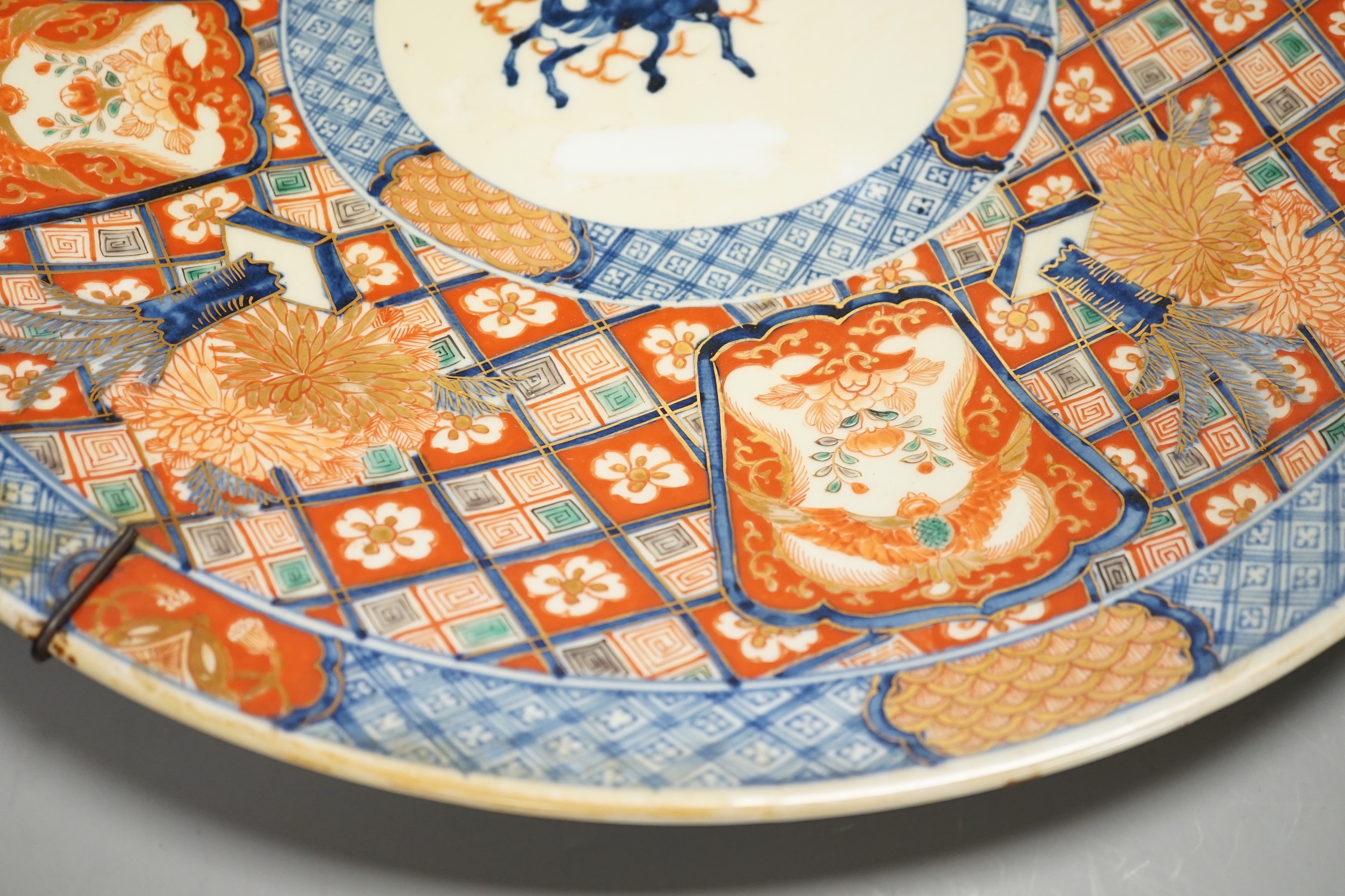 A Japanese Imari charger, Meiji period - 47.5cm wide